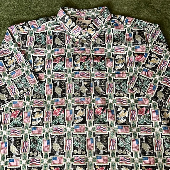 Reyn Spooner 2017 Commemorative Flag 3/4 Button Front Shirt Mens Size XXL - Picture 1 of 13